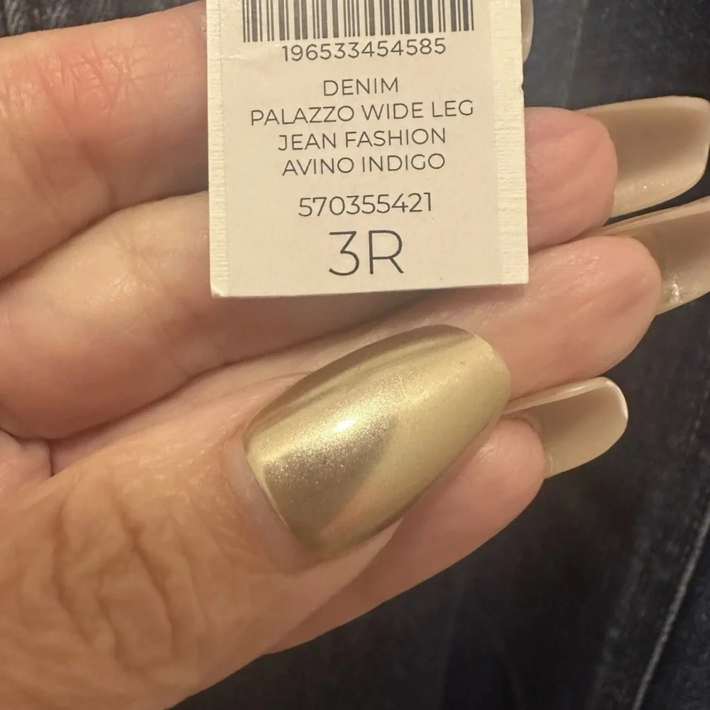 Chico's Dark Blue Flare palazzo Jeans - Picture 3 of 10